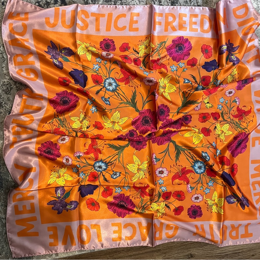 Satin sisterhood scarf